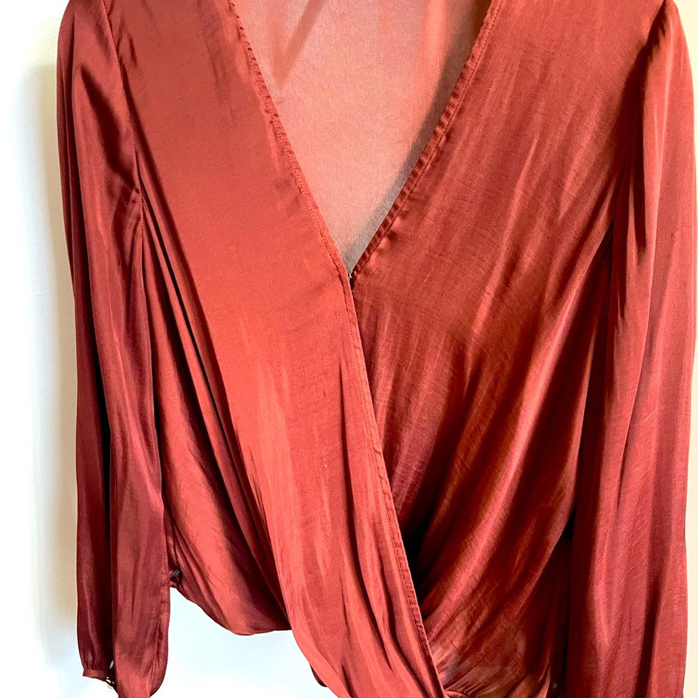 Silky copper/burnt orange color top